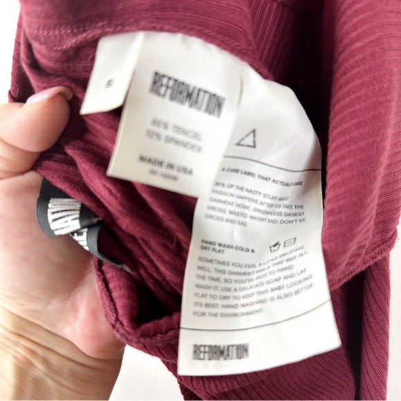 Reformation Berry Halter Jumpsuit Ribbed Low back Small - Picture 12 of 16